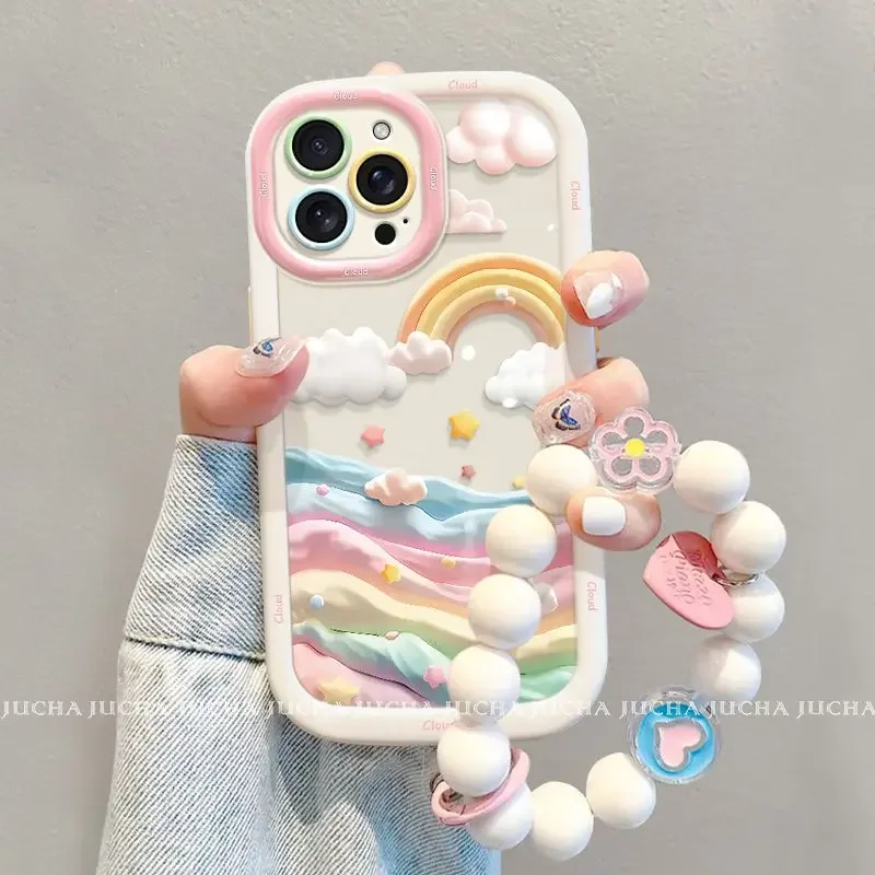 

For Dream cloud iPhone16promax mobile phone case Apple 15 chain 14 silicone airbag 13 all-inclusive 12 anti-drop