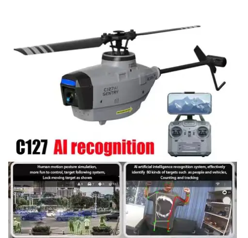 RC ERA C127AI Brushless 4CH Helicopter HD Camera FPV Single Paddle Adult Professional Remote Control Helicopter without Aileron