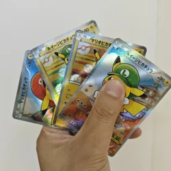 4Pcs/set DIY Pokemon  PTCG Japanese Version Mario Pikachu Anime Figure Collection Card Toy Gift