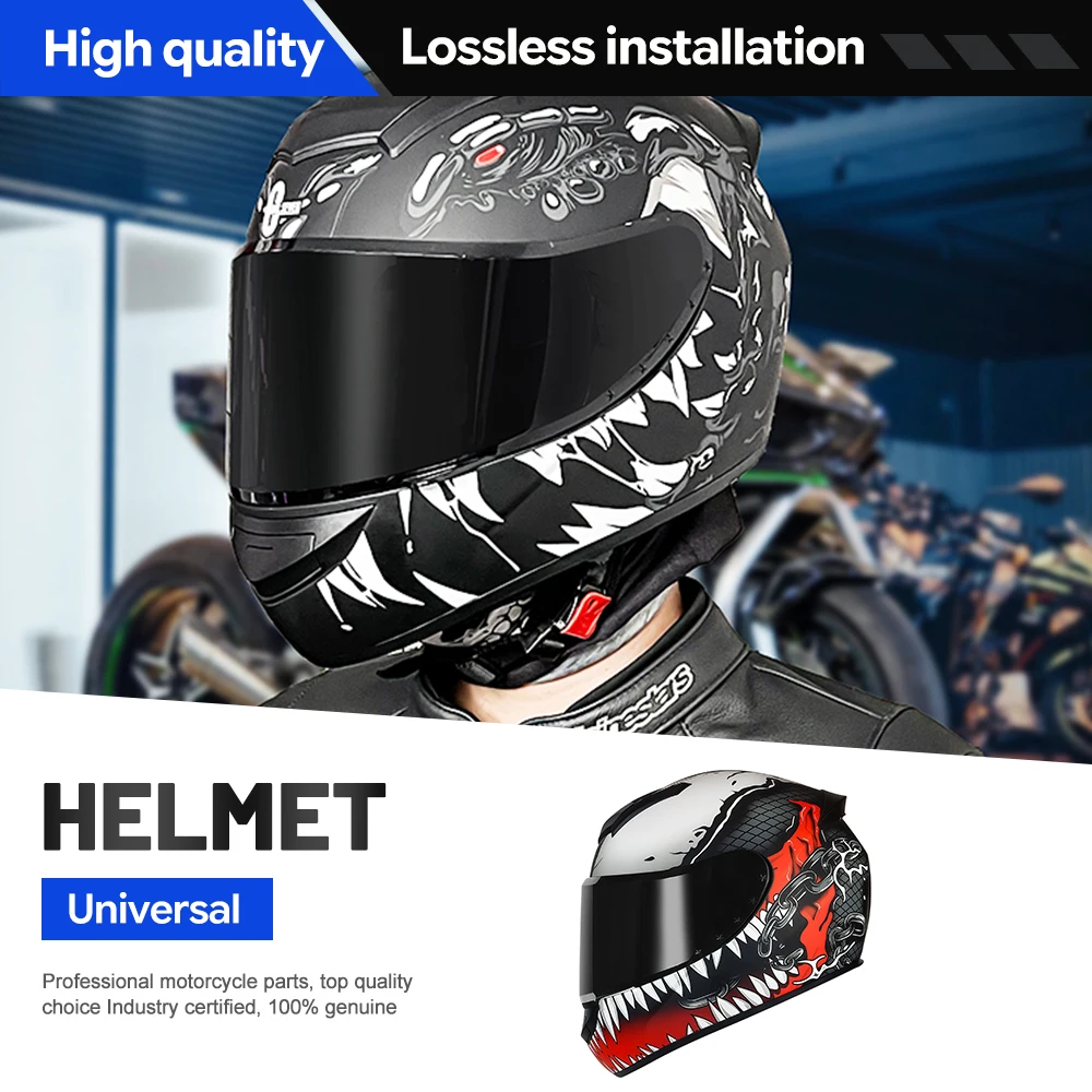Motorcycle Full Face Helmet DOT Downhill Racing Anti-Fog Clear Vision Safety Casco for Men Women Unisex Adult Street Moto Riding