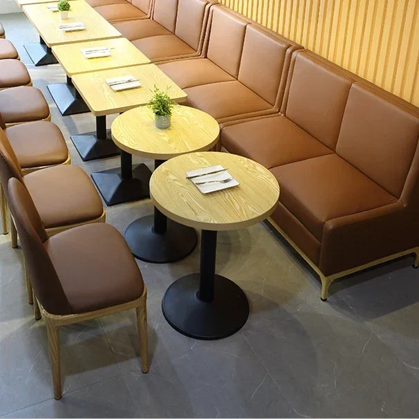 

l # Trending western restaurant hotel canteen tea shop negotiation wooden booth brown cafe leisure sofa table and dining chair s
