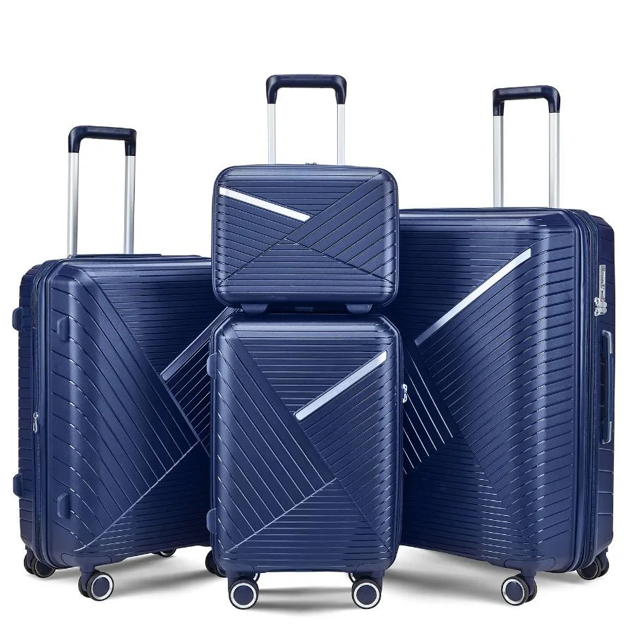 

Luggage Sets 4 Piece 14 20 24 28 Expandable Lightweight Suitcase with 4 Double 360 Degrees Mute Spinner Wheels PP Materials Dur