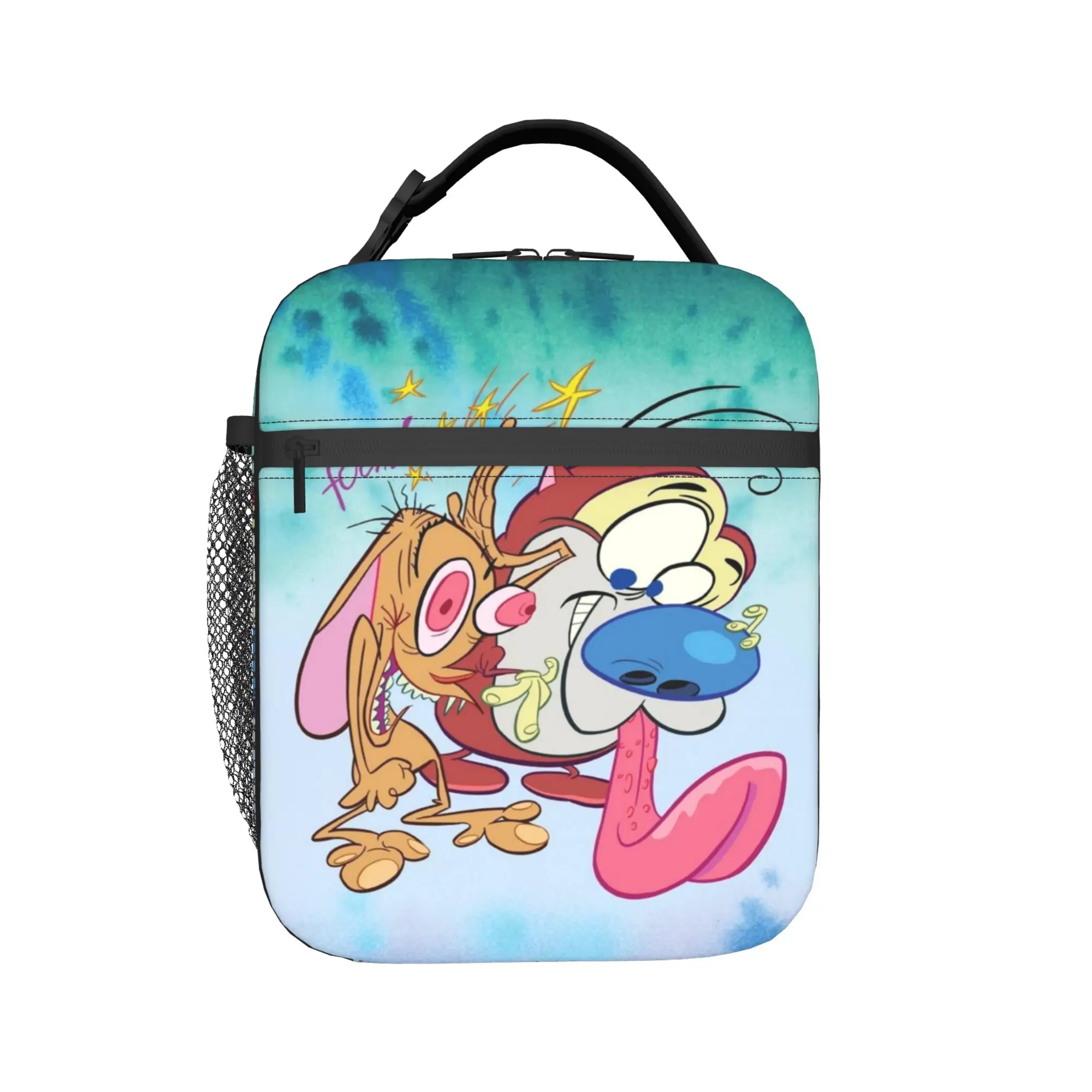 Duo Rucksack Ren & Stimpy  Insulated Lunch Bags for Men Women  Storage Food Box Leakproof Cooler Thermal Lunch Boxes