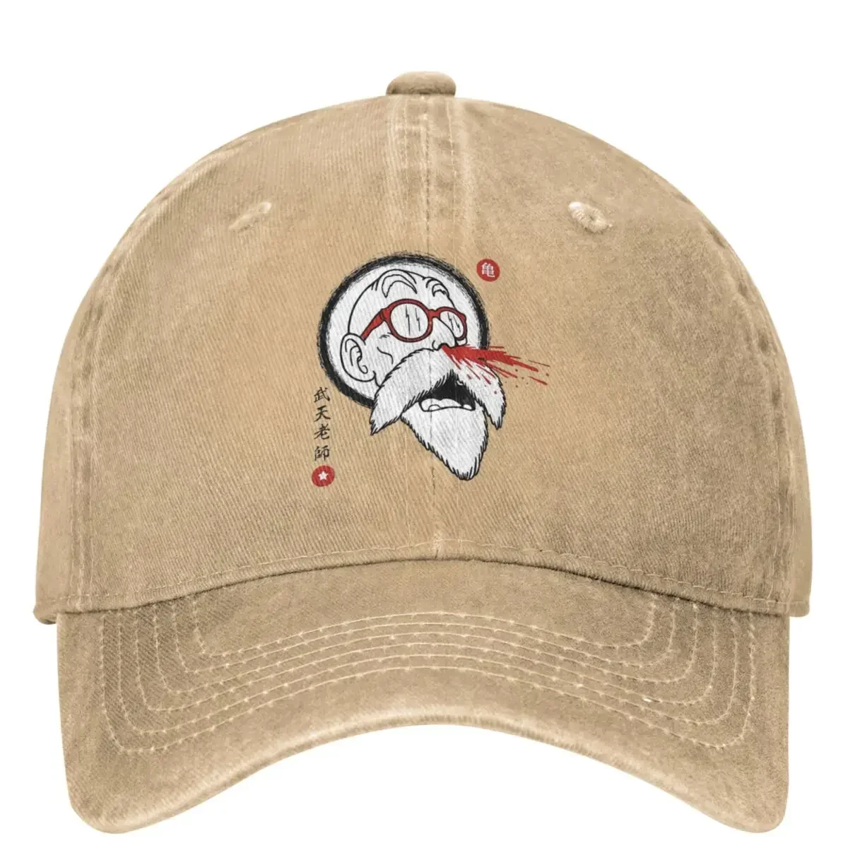 Classic Master Roshi Nosebleed Baseball Caps Men Cotton Washed Anime Turtle Hermit Trucker Hat Summer Adjustable Fit  