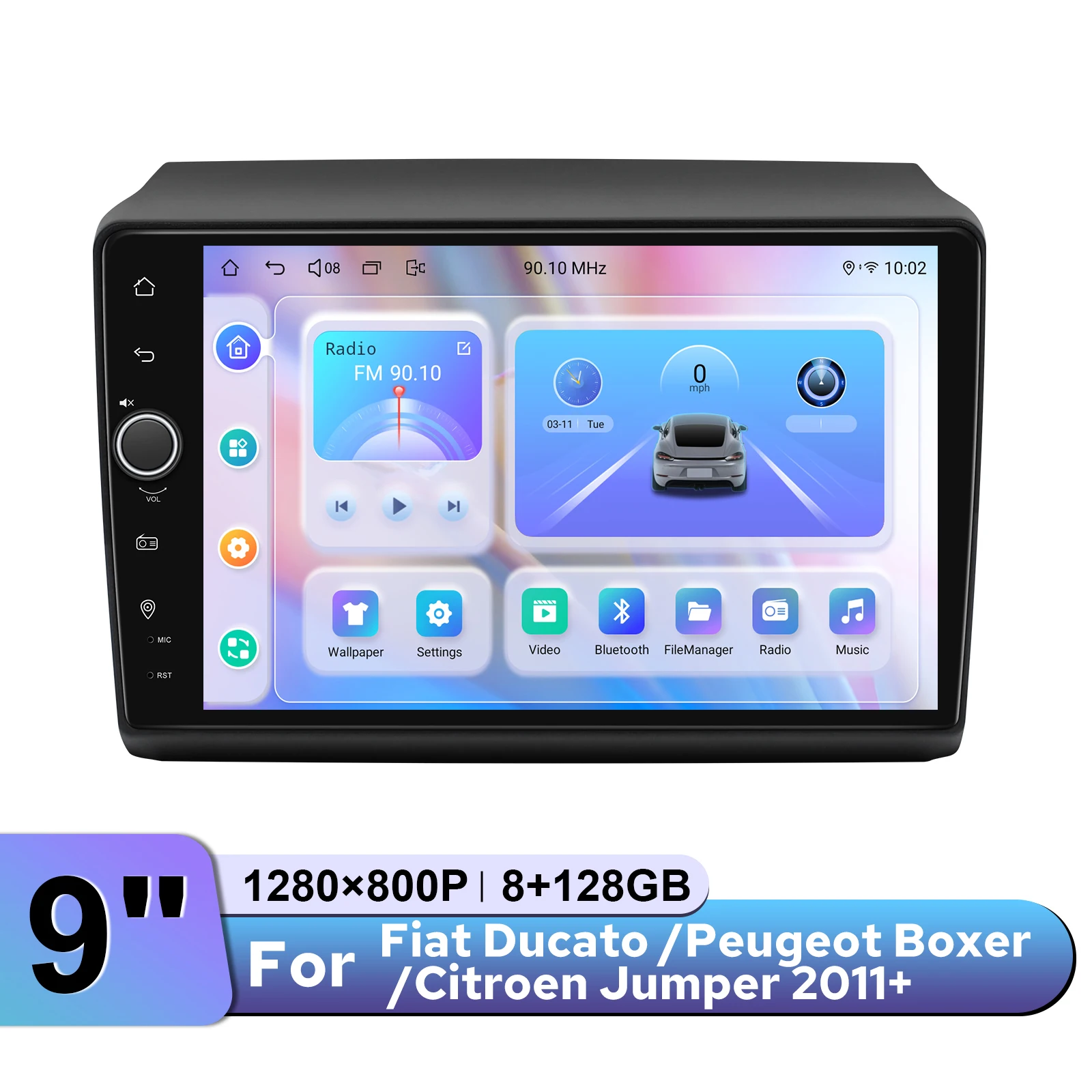 JOYING 9 Inch Android Car Stereo for Fiat Ducato Peugeot Boxer Citroen Jumper 2011+ Wireless CarPlay Android Auto Plug and Play
