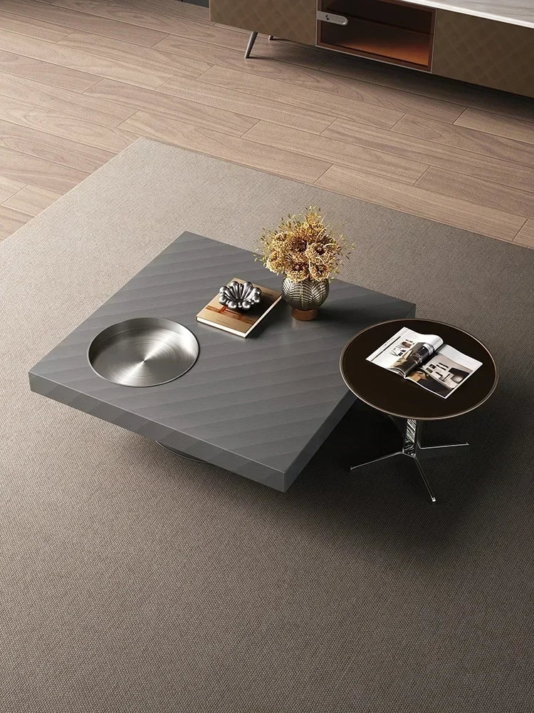 

Легкий роскошный квадратный журнальный столик, комбинация ТВ-шкафа, простая современная гостиная