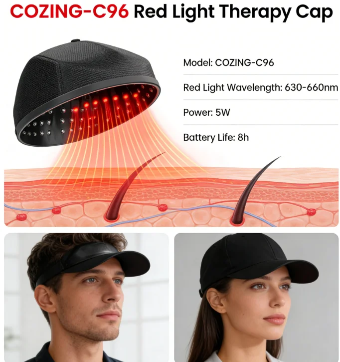 

Портативная лазерная шапка для лечения алопеции и выпадения волос без использования рук