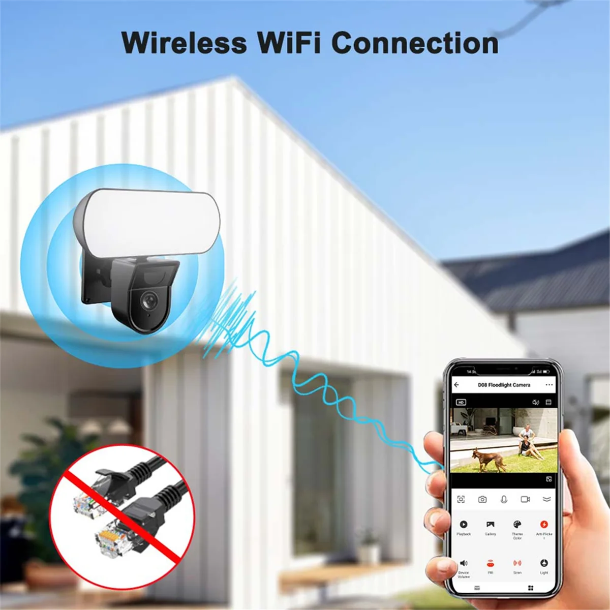

COTS-t3MP Tuya Floodlight Camera WiFi Outdoor Waterproof 10W Garden Wall Lamp Security Protection Surveillance EU