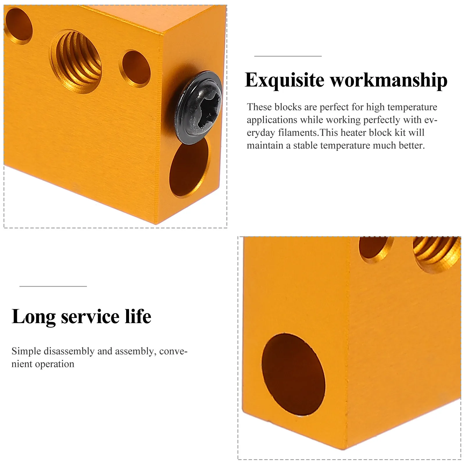 2Pcs 3D Printer Heating Block Accessories Professional Design for Long Lasting Use with Everyday Filaments High Quality