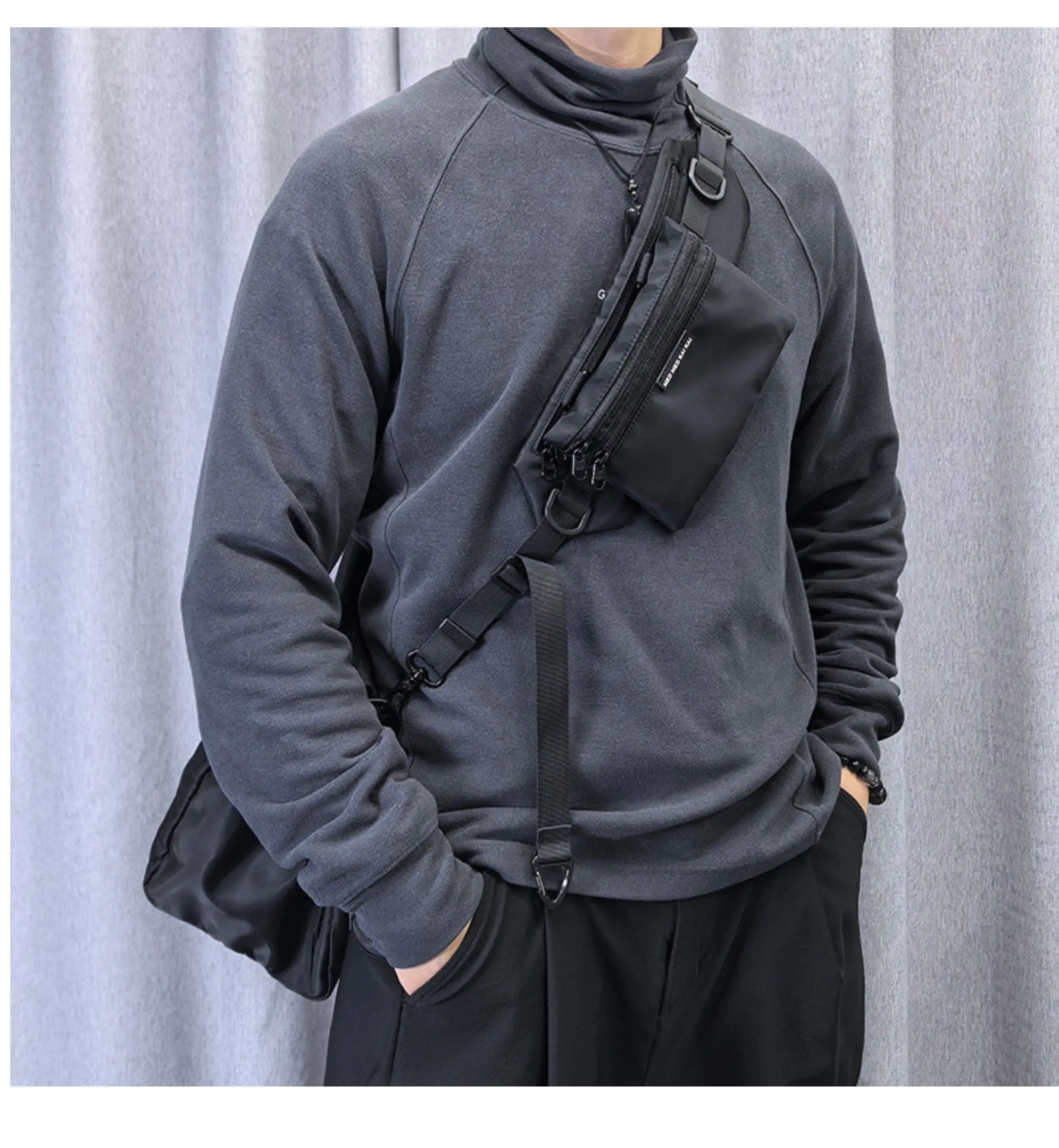 Multi-purpose Adjustable Bag Strap With Phone Storage Pouch Detachable Tactical Techwear Shoulder Strap Bag Accessories