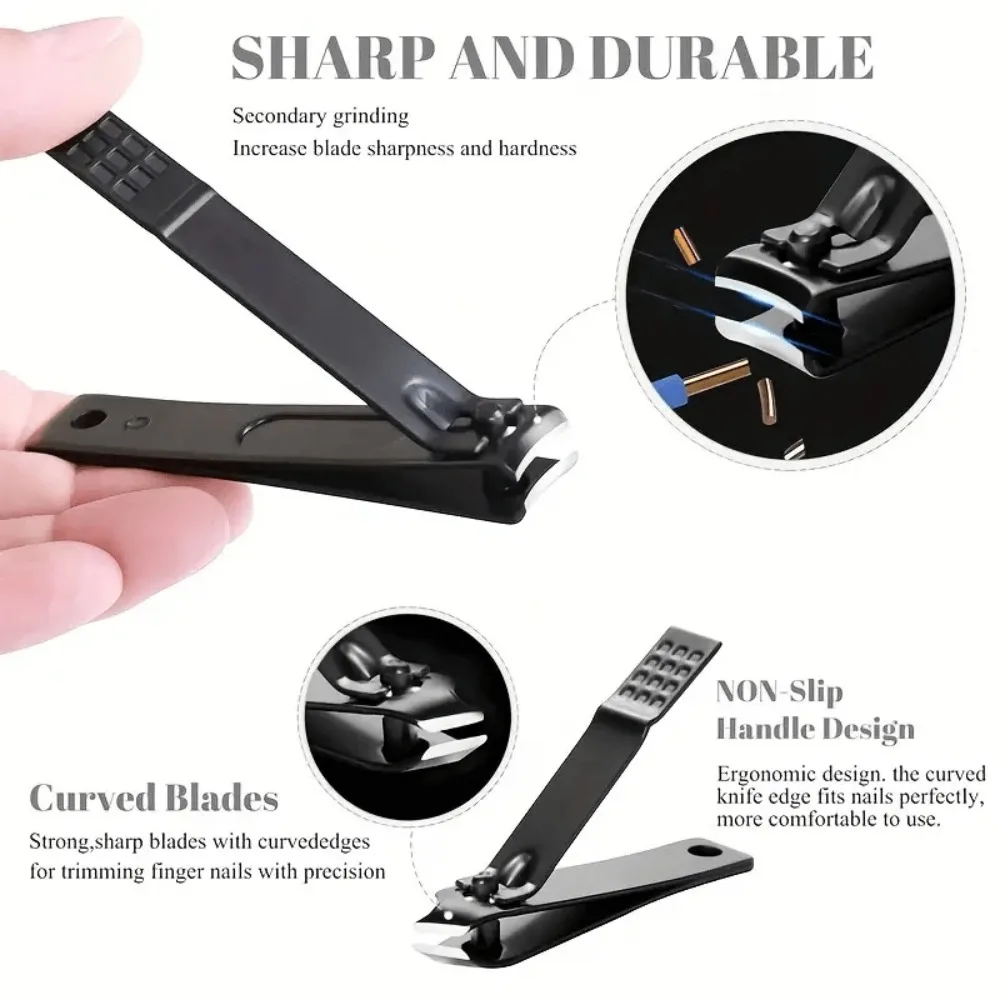 ​ Juego de cortaúñas profesional de 24 Uds., bolsa de viaje portátil de acero inoxidable, alicates de queratina, herramientas de recorte, Kit de manicura y pedicura ​