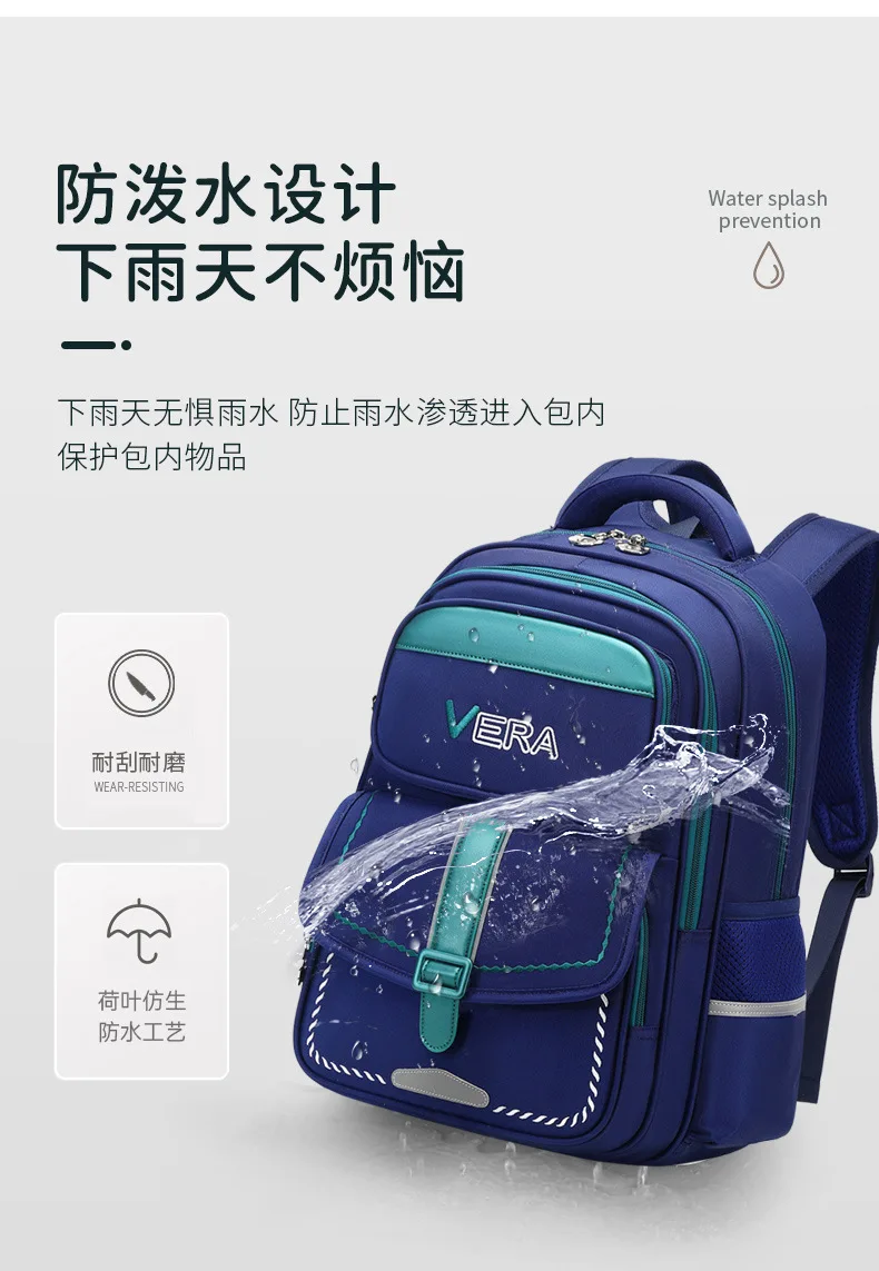 school bag Kids backpack water proof Preschool Ages 6-18 Spine protection Reduce the burden Large capacity