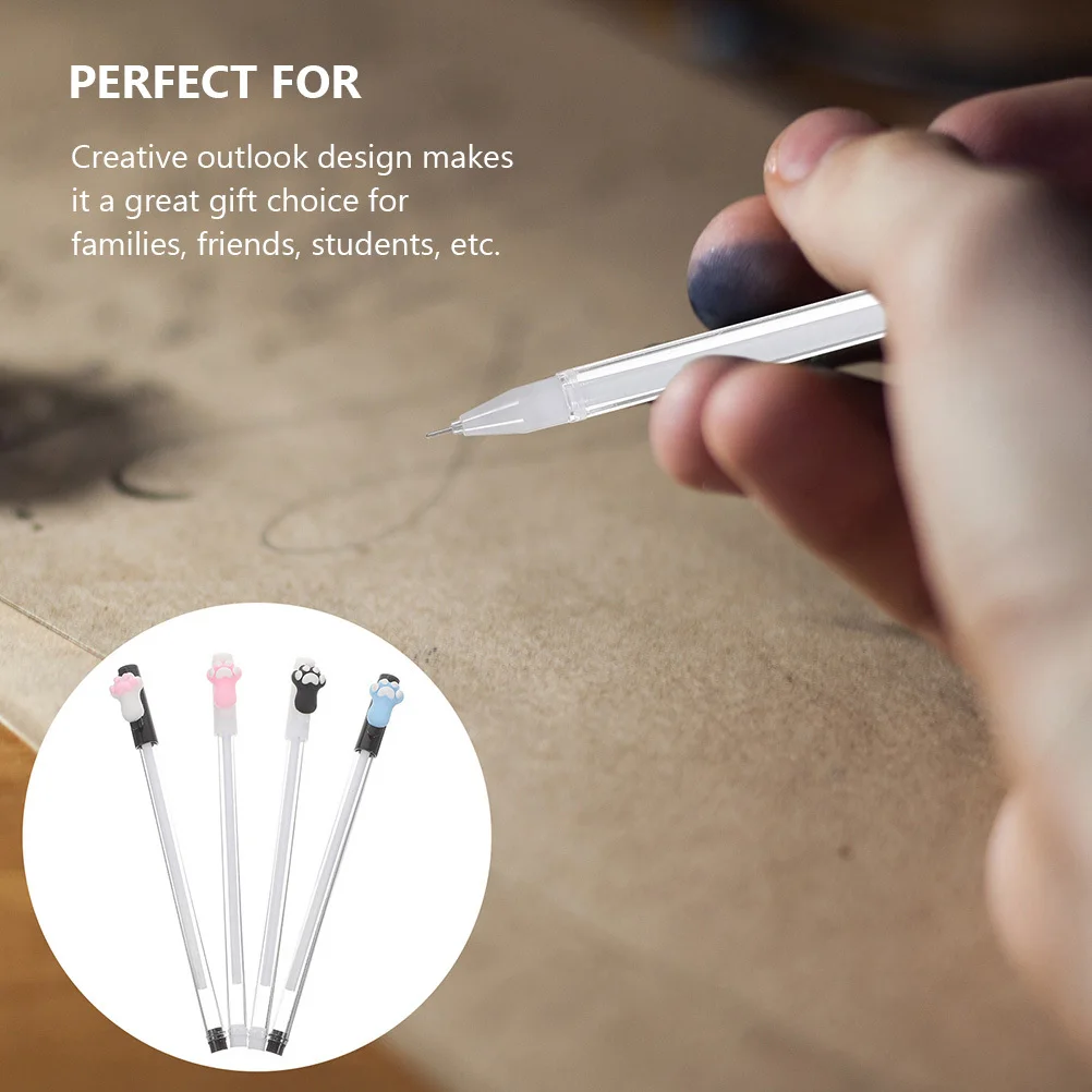 

8pcs Cat Paw Gel Pens Cute Cartoon Animal Design Smooth Writing Pen For Students Office School Stationery Gift Bulk