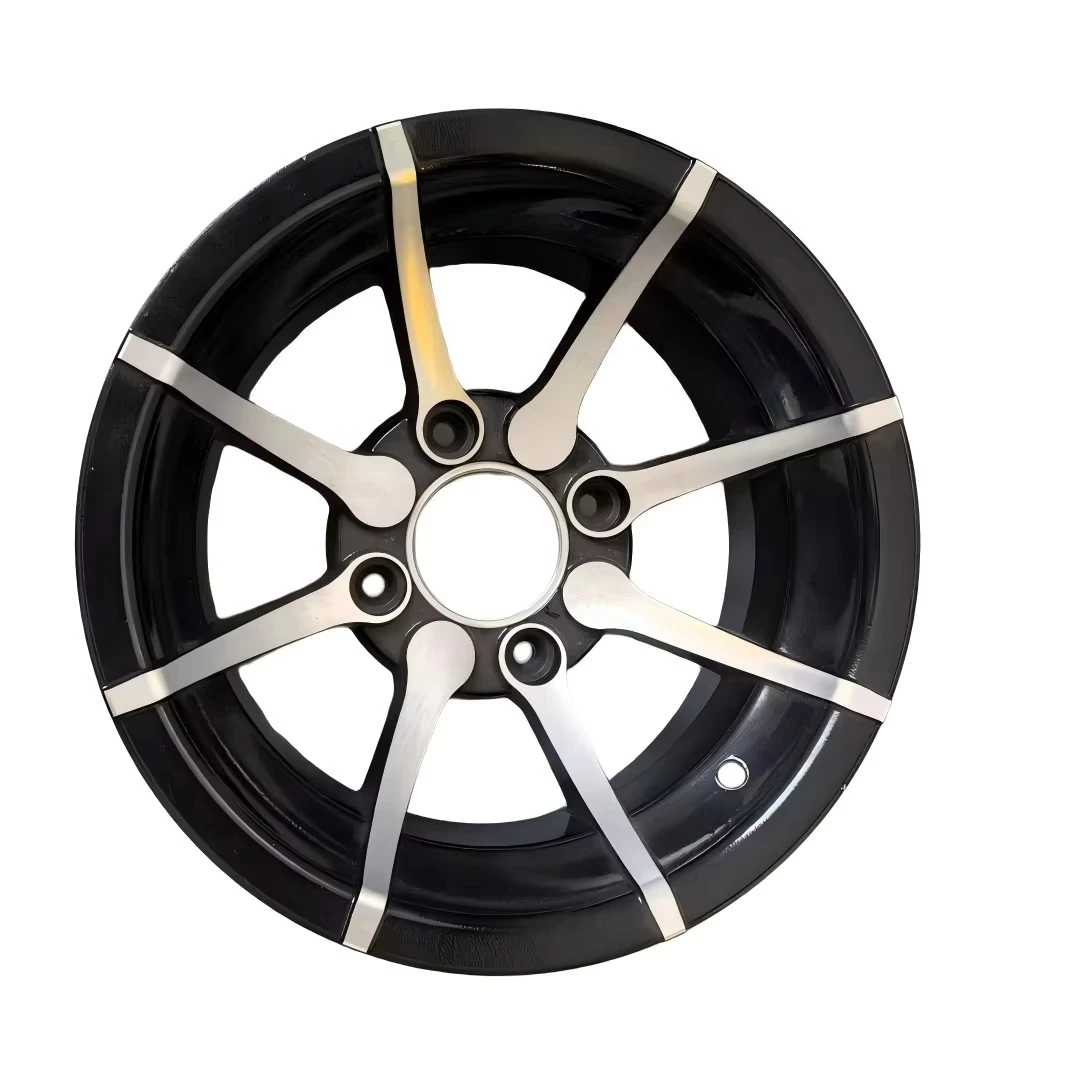 

12-Inch aluminium bright black golf cart wheels (12x5-4-101-70-negative20)