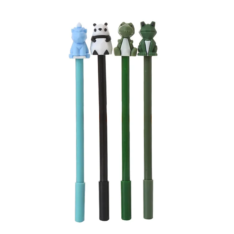 48Pcs Wholesale creative animal styling gender-neutral pen, cute panda crocodile frog cartoon stationery pen