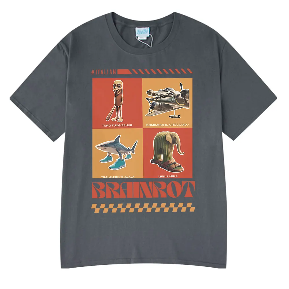 

2025 new model Italian Brainrot FunnyT-shirts Tralalero Tralala Tung Tung Tung Sahur Bombardiro Crocodilo Lirili Larila Men Wome