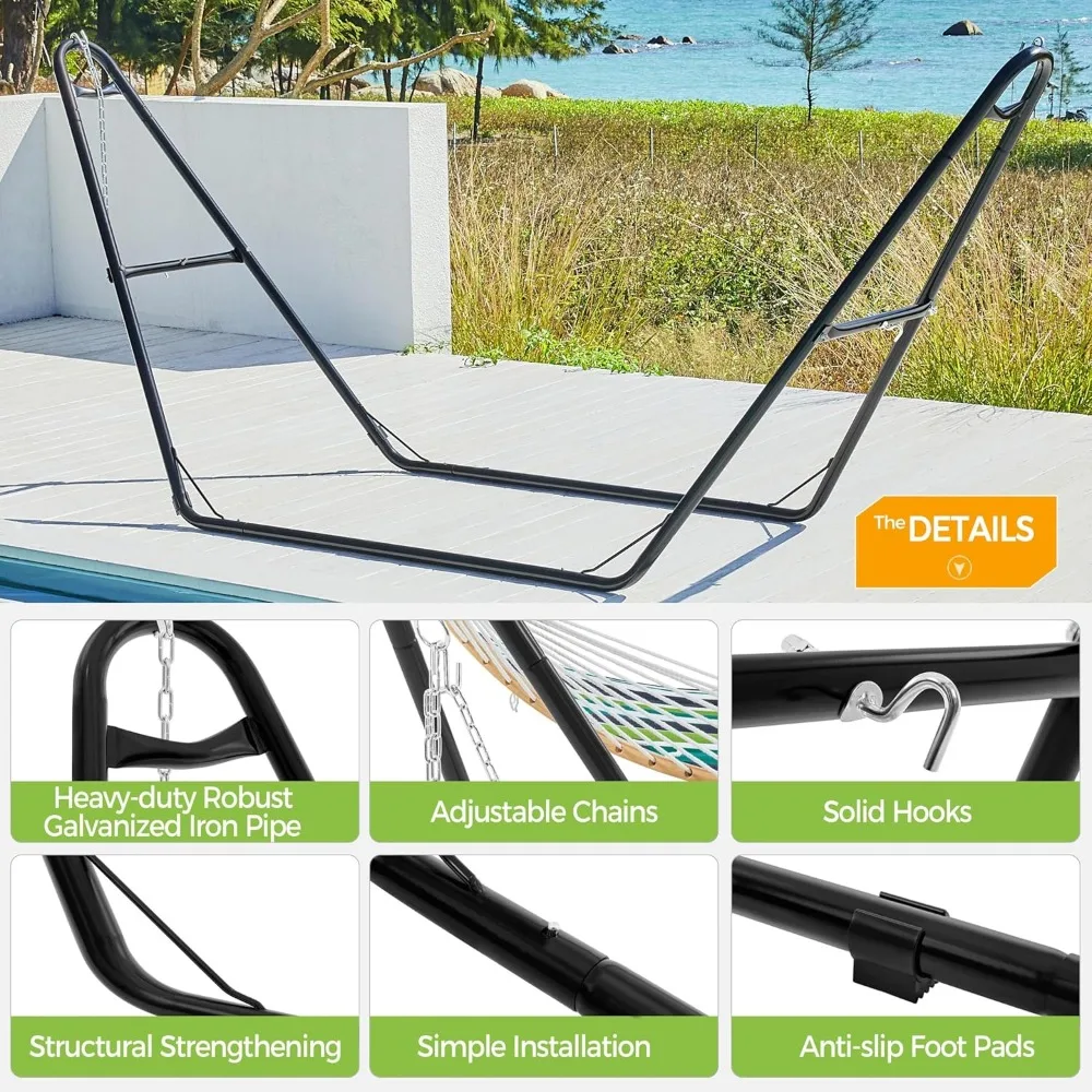 Universal Hammock Stand, Heavy-Duty Double-pipe Steel Hammock Stand for 9-14.5 Ft Hammocks, 475 Lb Capacity and Capable