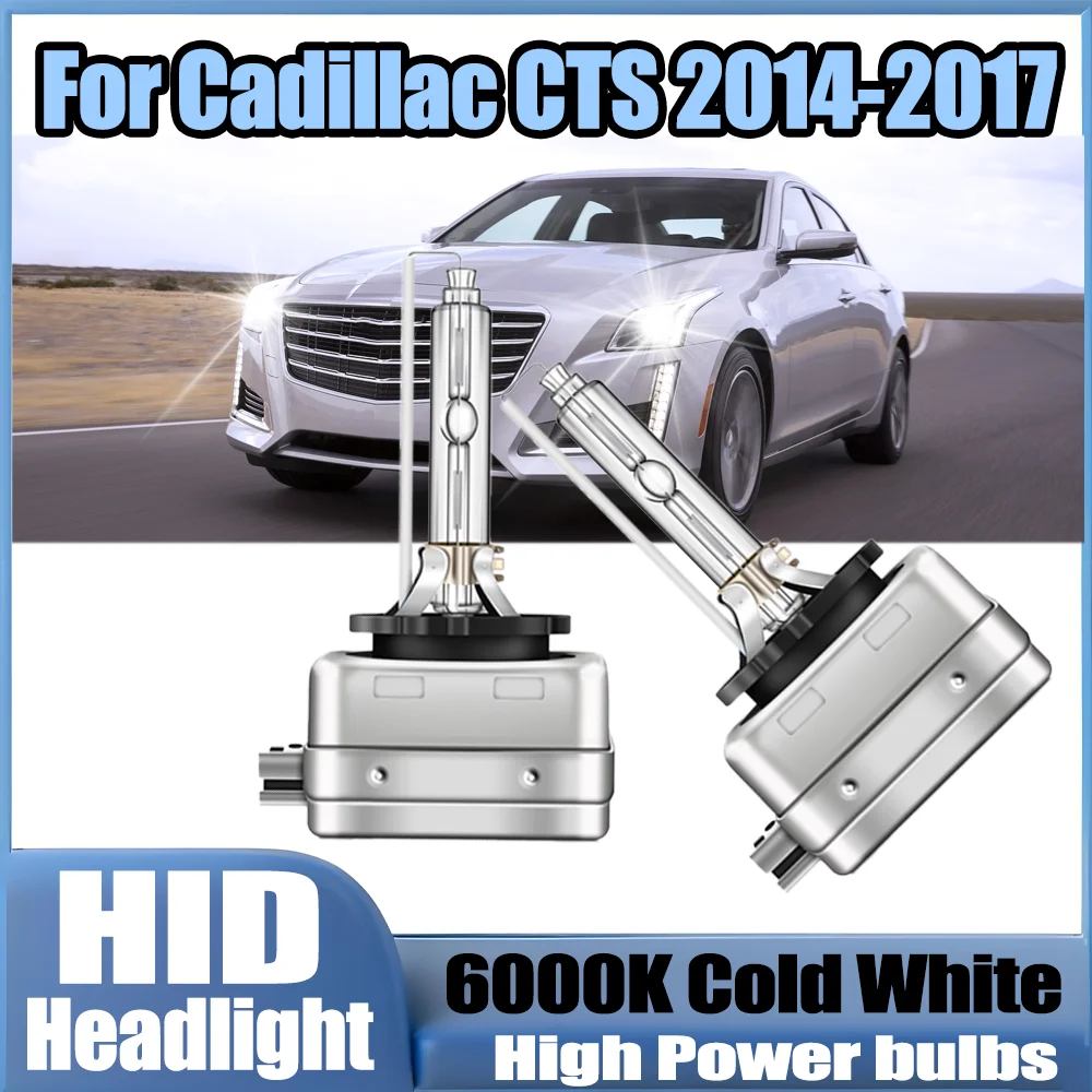 

2 шт. мощных автомобильных ламп, ксеноновые фары 6000K, супербелые, Canbus, 20000 лм, HID ксеноновые фары для Cadillac CTS 2014 2015 2016 2017