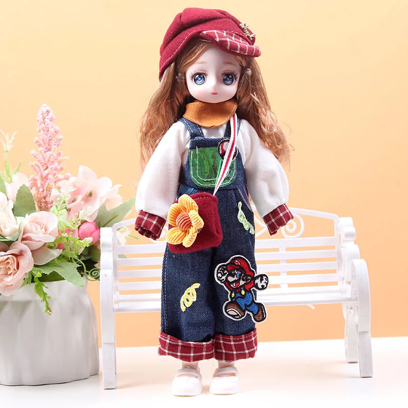 30CM Movable Joint Doll Bjd Dolls Clothes Girl Dress Up Makeup DIY Toys Toddler Dollhouse Accessories Children Birthday Gifts