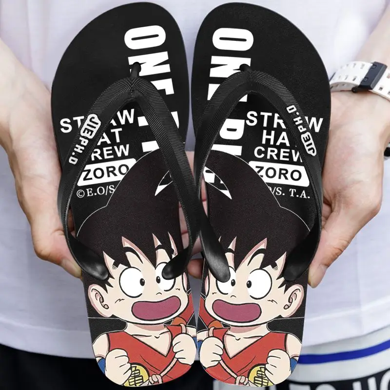 Dragon Ball Anime Son Goku tongs décontractées pantoufles été Couple extérieur intérieur salle de bain fond souple pied pince Cool pantoufles