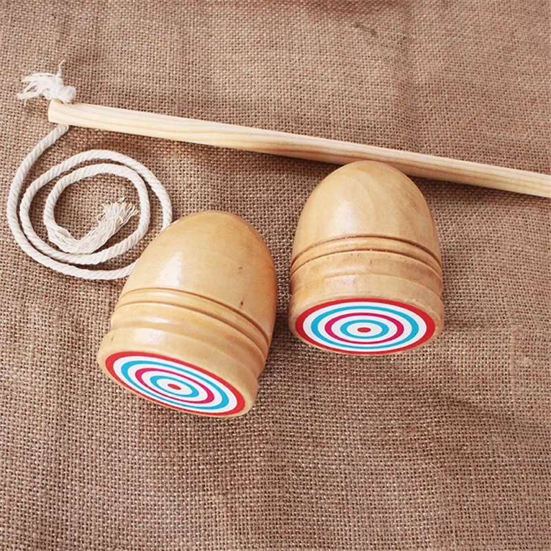Trottola di alta qualità giocattolo per lo sviluppo dei bambini Puzzle resistente all\'abrasione bambini classici in legno trottola gioco giroscopio