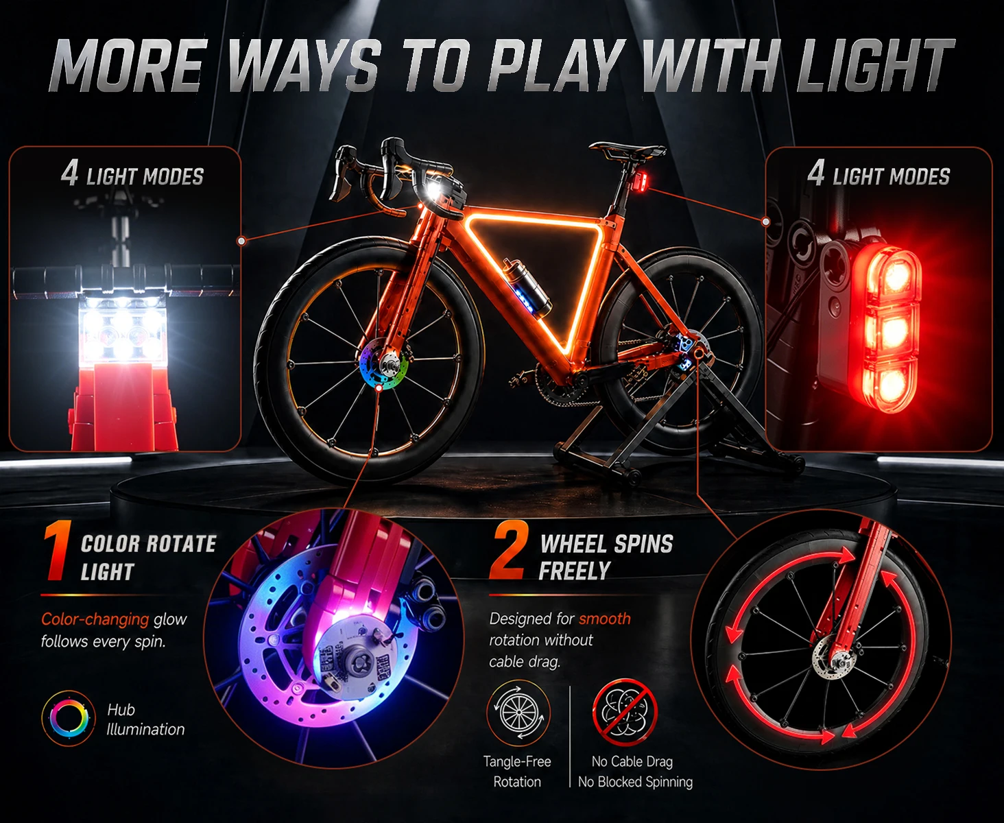 LED-Lichtset passend für Lego Rennrad 11380 Bausteine – Detail 2