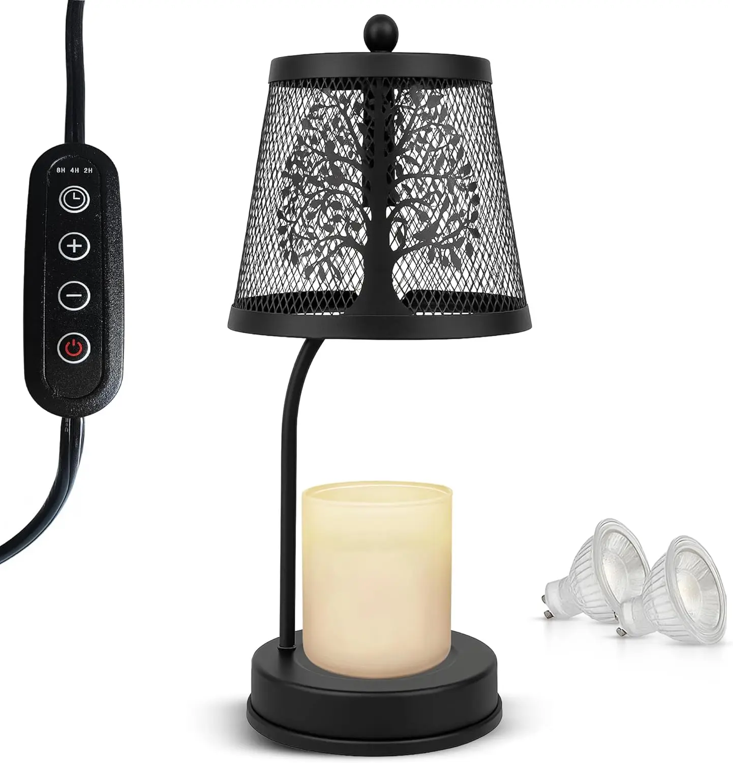 

Large Candle Warmer Lamp Black – Flameless & Smokeless with Timer & Dimmable Light, Zen Decor
