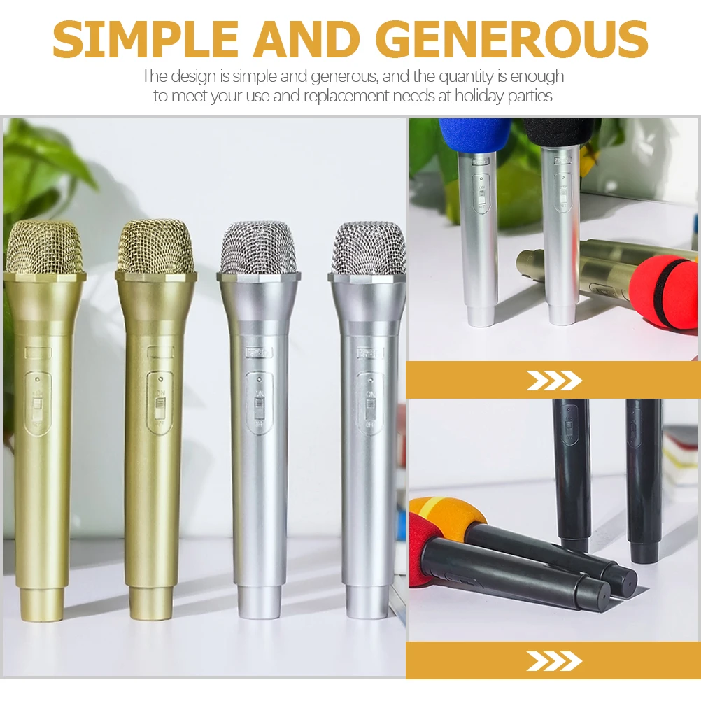 3 stks Kids Microfoon Gesimuleerde Podiummicrofoon Plastic Fantasiespel Feest Verjaardag Kostuum Cosplay Klaslokaal Rollenspel