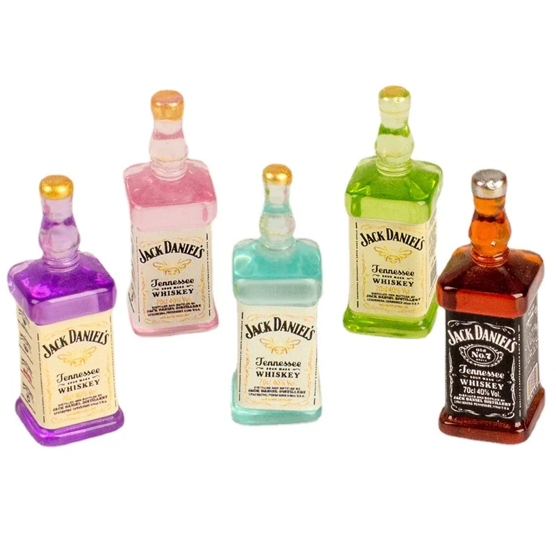 Kawaii Wine Bottle Beer Beverage Bottles Figurines DIY Accessories Dollhouse Home Decor Miniatures Fairy Garden Ornaments Toys