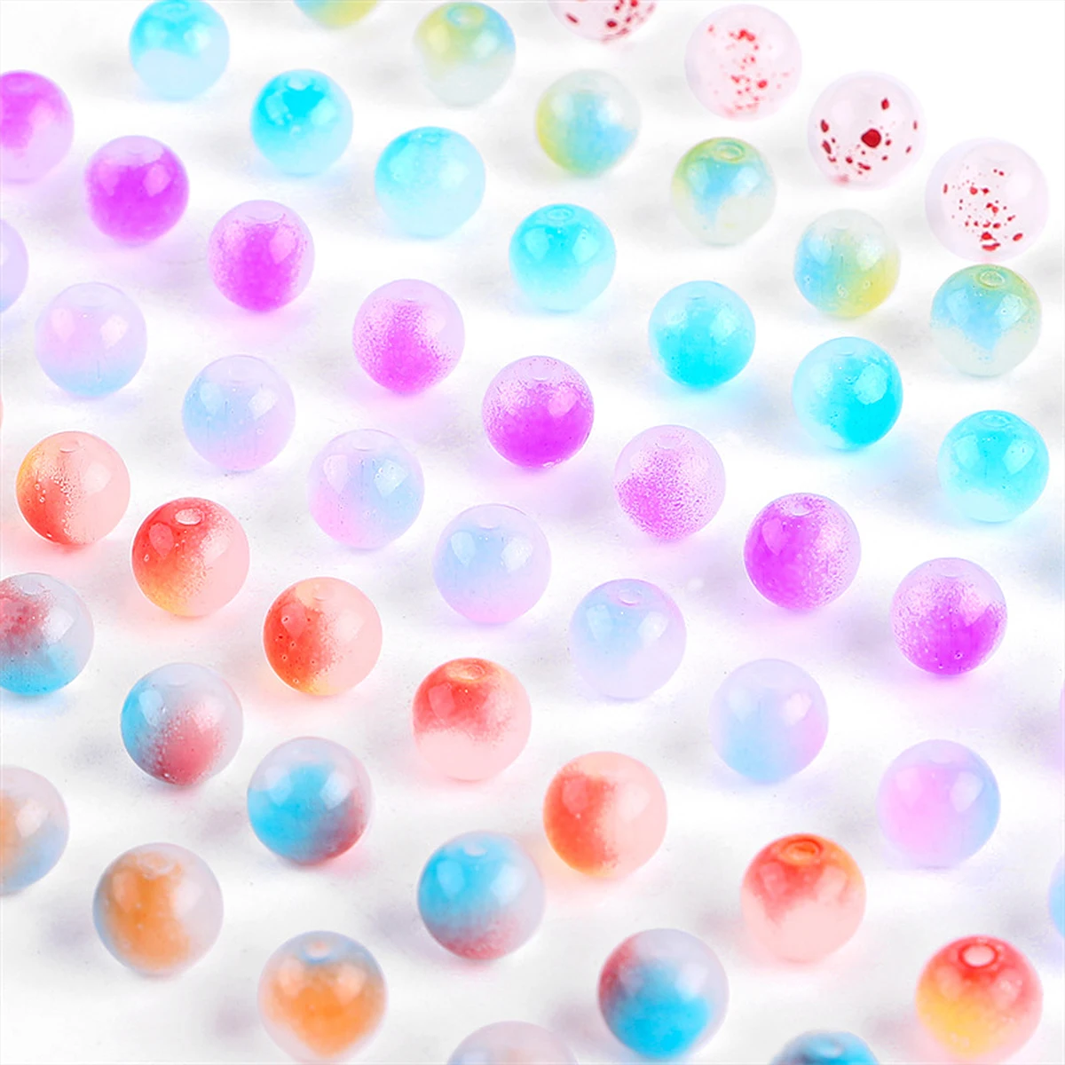 8mm Double Color Glass Jelly Beads for DIY Jewelry (Necklace Bracelet) Making 20 Colors 50pcs/Pack - Image 5