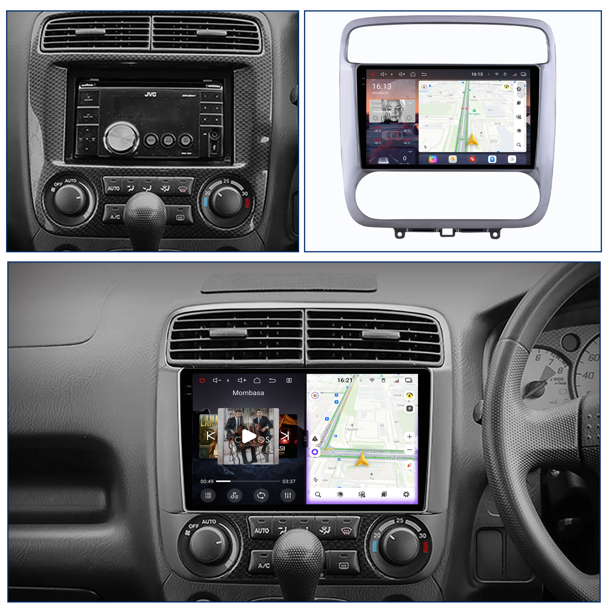 Redpower Crystal Sound 850 Pro Max  Android Car Radio Player Screen for Honda Stream 2001-2006 CarPlay Bluetooth Hi-Fi