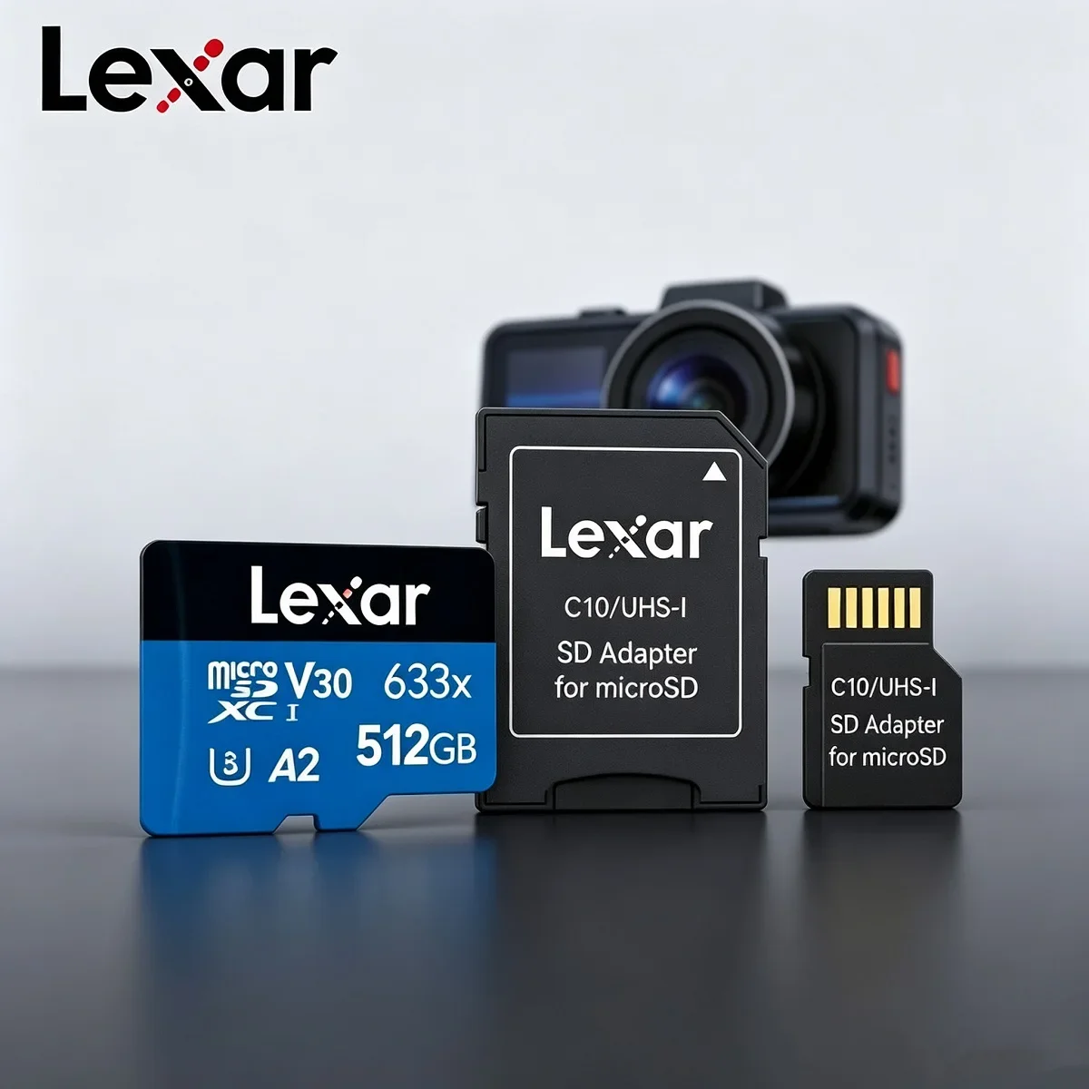 Lexar SD Cards UHS-I Micro Memory Card Class10 32GB 64GB 128GB 256GB 512GB A1 A2 U3 V30 TF Flash Card for Drone Sport Camcorder