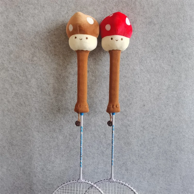 Mushroom Badminton Racket Handle Cover Plush Doll Grip Protectors Handcraft Gift
