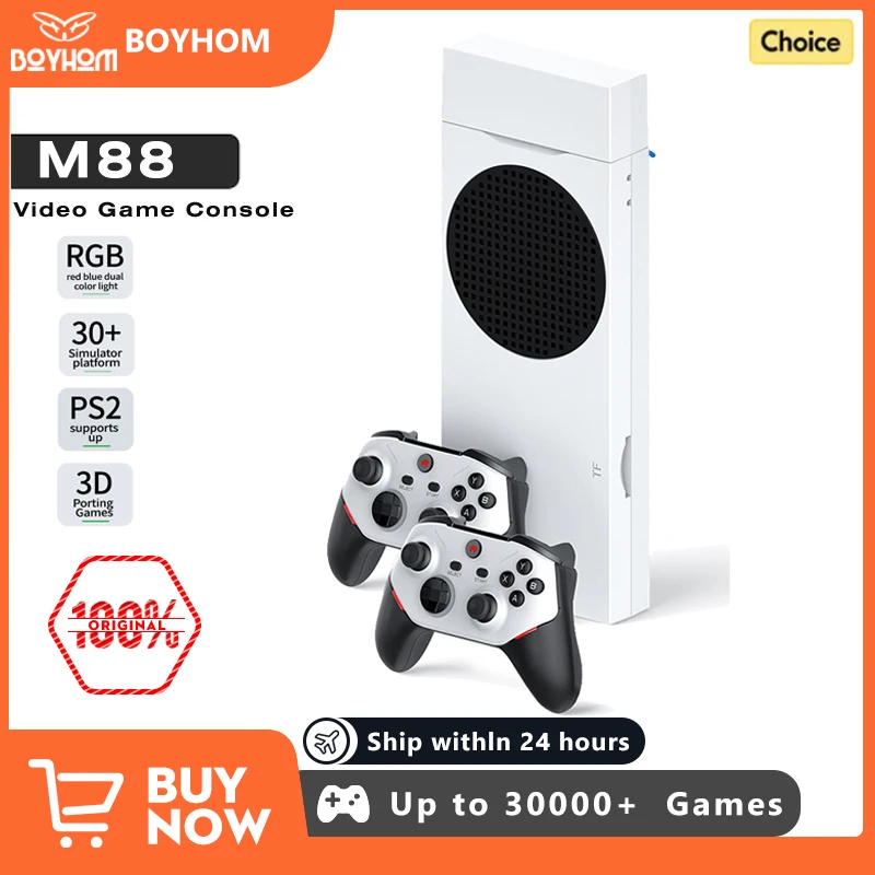 

BOYHOM M88 Retro Video Game Consoles Super Console Rechargeable Wireless Game Controller RGB Ligjht for PS2/PS1/SS/DC/N64/MAME