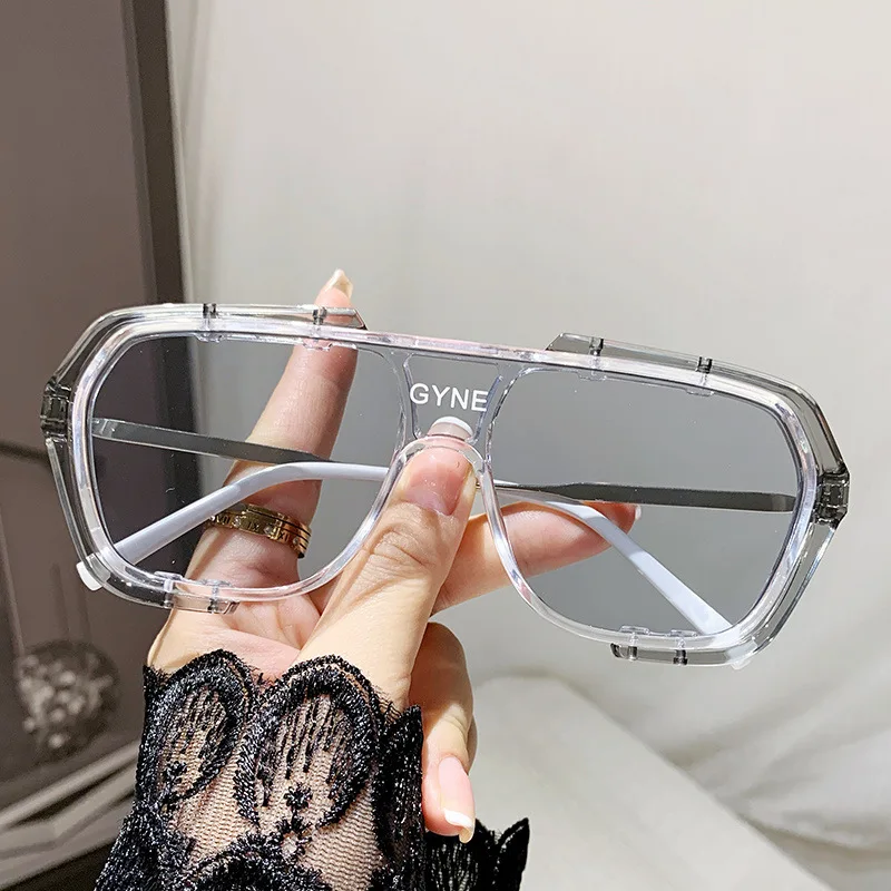 

European and American Irregular One-Piece Sunglasses Trendy Female Disco Street Shooting High-Profile Figure to Make Big Face Th