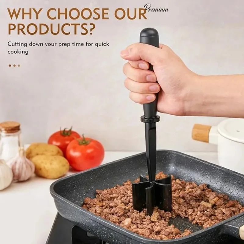 1pc Meat Chopper Handheld Meat Slicer and Blender Multifunctional Manual Masher and Shredder Kitchen Stirring Stick Cooking Tool view 2