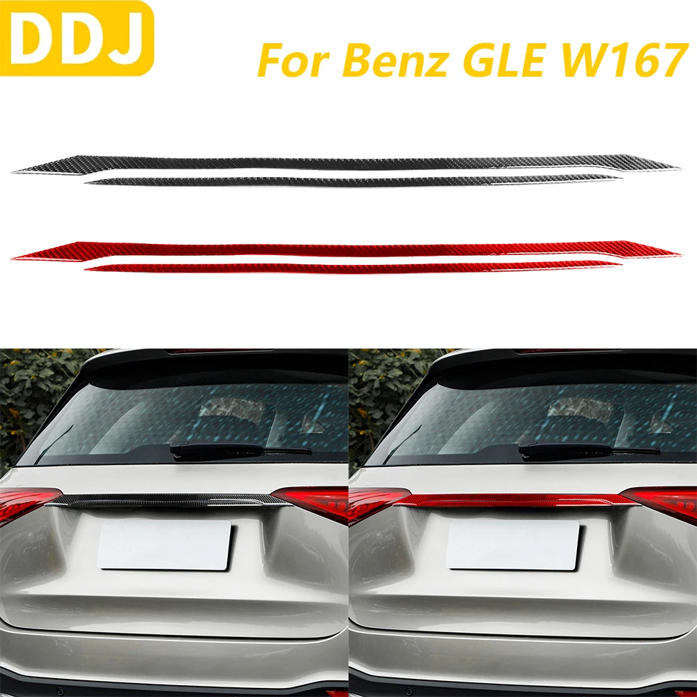 

Для Mercedes-Benz GLE W167 2019-2024 задняя панель багажника из углеродного волокна, декоративные полоски, автомобильные аксессуары, декоративная наклейка