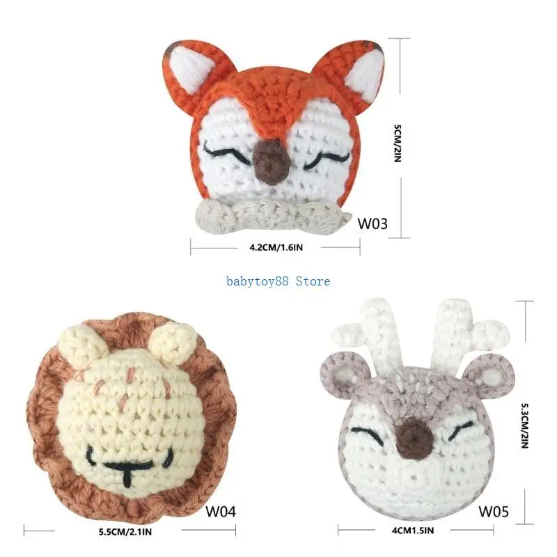 Y4UD الكروشيه حبة هوة كليب DIY الملحقات المنسوجة يدويا الحيوان لعبة عضاضة الطفل #6