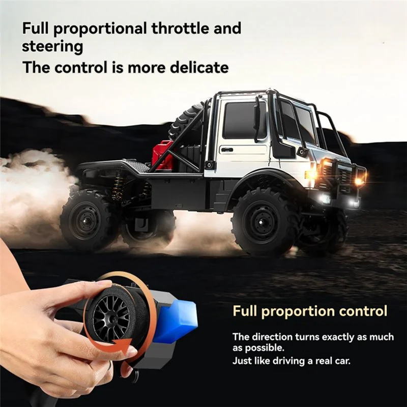 Best-MN333 U4000 1/18 مقياس RC سيارة 4WD تسلق على الطرق الوعرة مركبة معدنية أمامية كهربائية للتحكم عن بعد نموذج سيارة مقلد Lightin