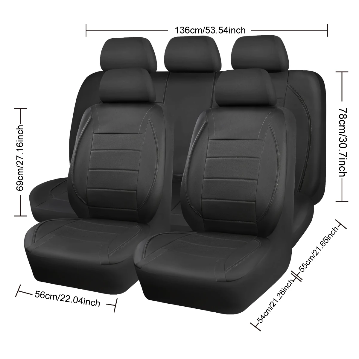 Universal Leather Car Seat Covers Red Simple Waterproof 5 Seat Car Seat Cover 6