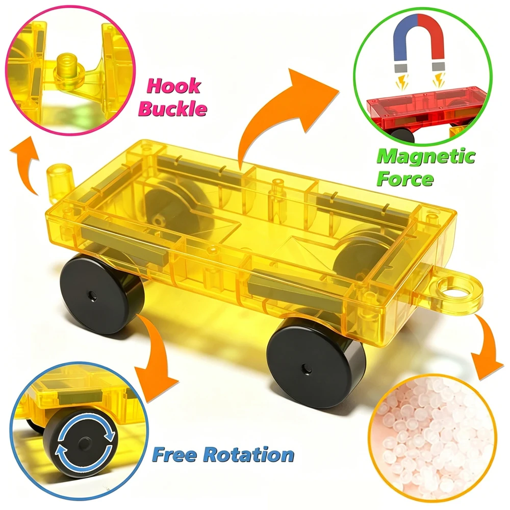 Handheld Magnetic Car Toys Supplement Accessory Pack for Magnetic Blocks Gifts Promotes Child's Brain Development and Creativity