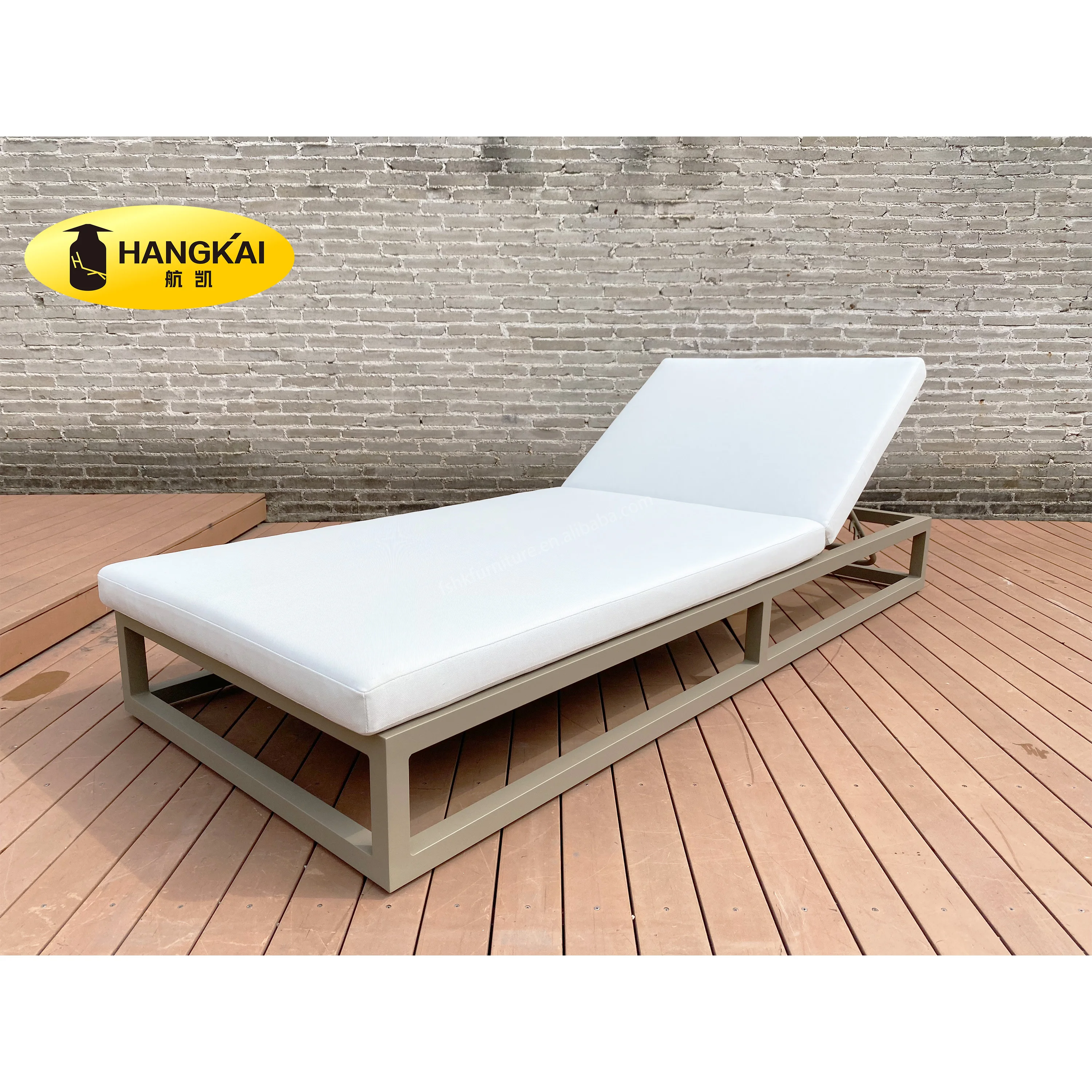 

Patio Chaise Lounge Aluminum Waterproof Outdoor Pool Sun Lounger