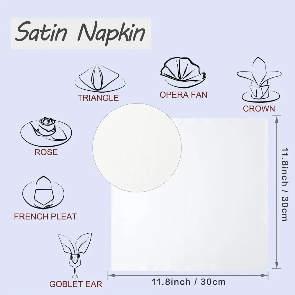 10 قطعة جديد 30x30 سنتيمتر حريري الساتان منديل مربع بلون عشاء المناديل السلس مناديل للمائدة حفلة عيد ميلاد ديكور #6