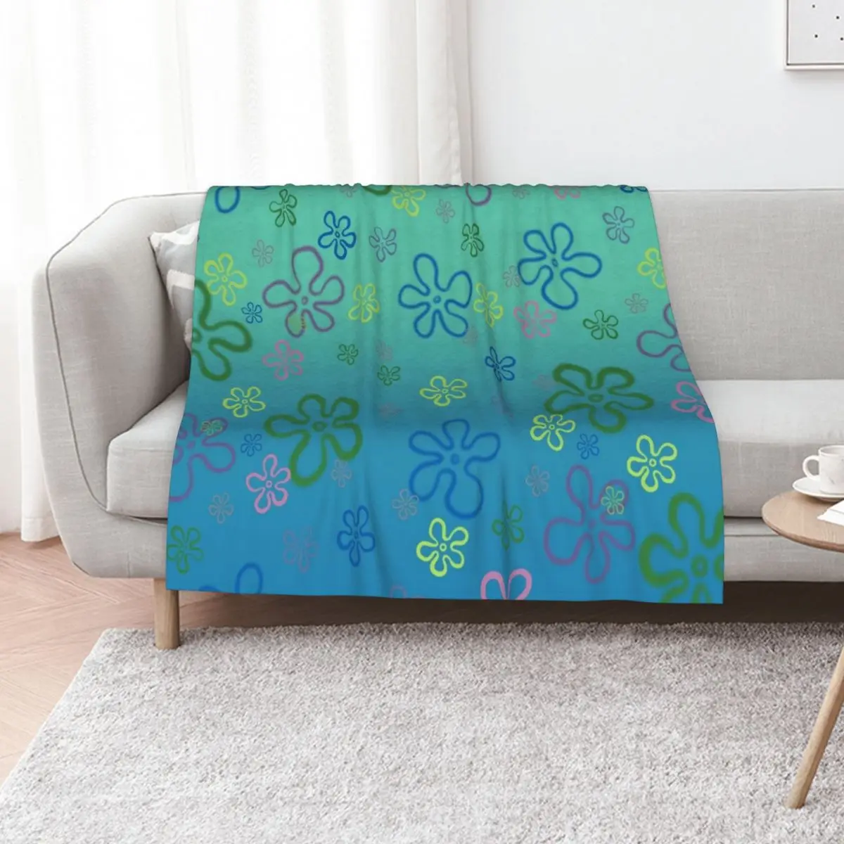 Flower Clouds Throw Blanket Shaggy Thermals For Travel Sofa Throw Hair Decorative Sofa Weighted Blankets