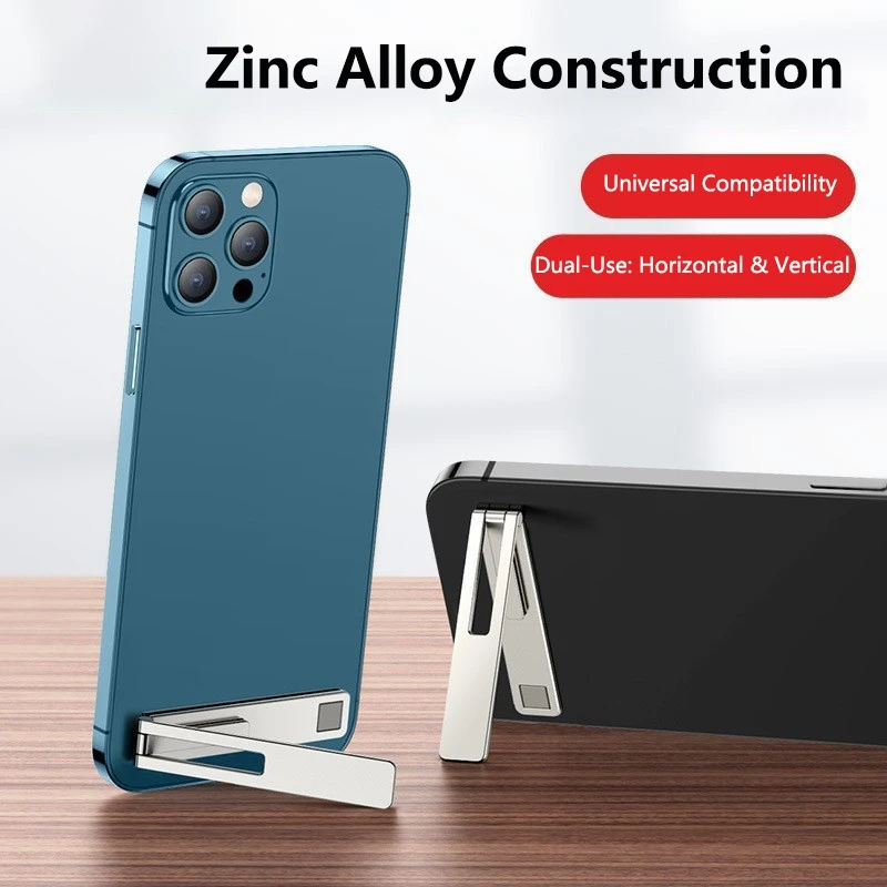 

Ultra Thin Invisible Magnetic Mobile Phone Holder Stands Metal Alloy Foldable Cellphone Kickstand Desktop Tablet Bracket Support