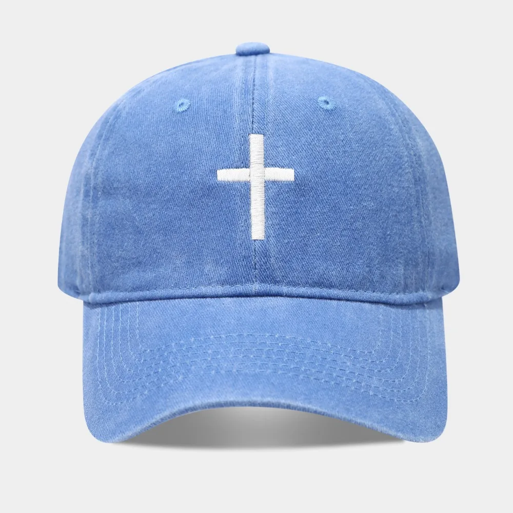 

Fashion Embroidered Cross Baseball Cap Breathable Casual Peaked Cap Simple Sunscreen Hip Hop Hat Outdoor