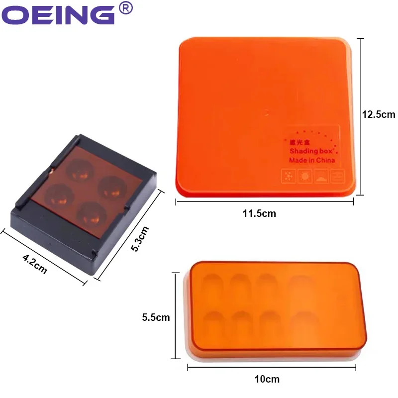 4/8/19 Holes Dental Veneer Storage Box Dental Resin Shade Light Box Denture Retainer Molar Boxes Dentistry Tools