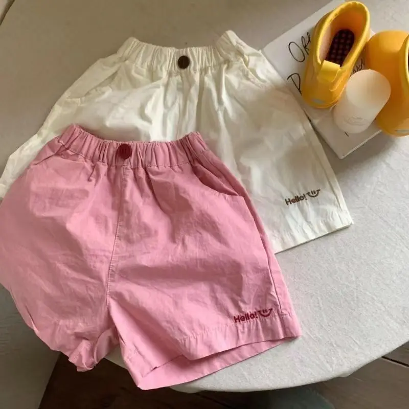 

Bellbell Summer Children Girls Shorts 1-8Yrs Kids Little Girls Letter Print Shorts Loose Elastic Waist Infant Babys Girls Shorts