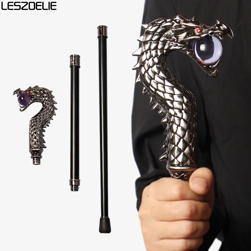 

Girls Silver Dragon-Head Walking Stick Lavender Crystal Ball Fashionable Women's Decorative Party Canes