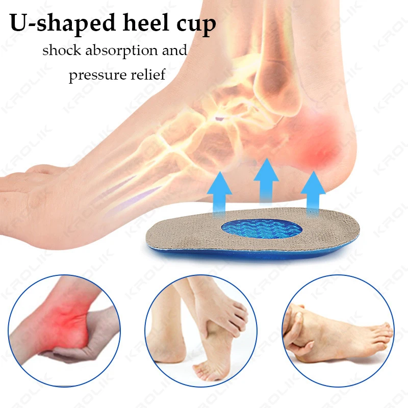 Silicone Gel Insoles Heel Cushion for Feet Soles Relieve Foot Pain Protectors Spur Support Shoes Pad Feet Care Inserts Massager